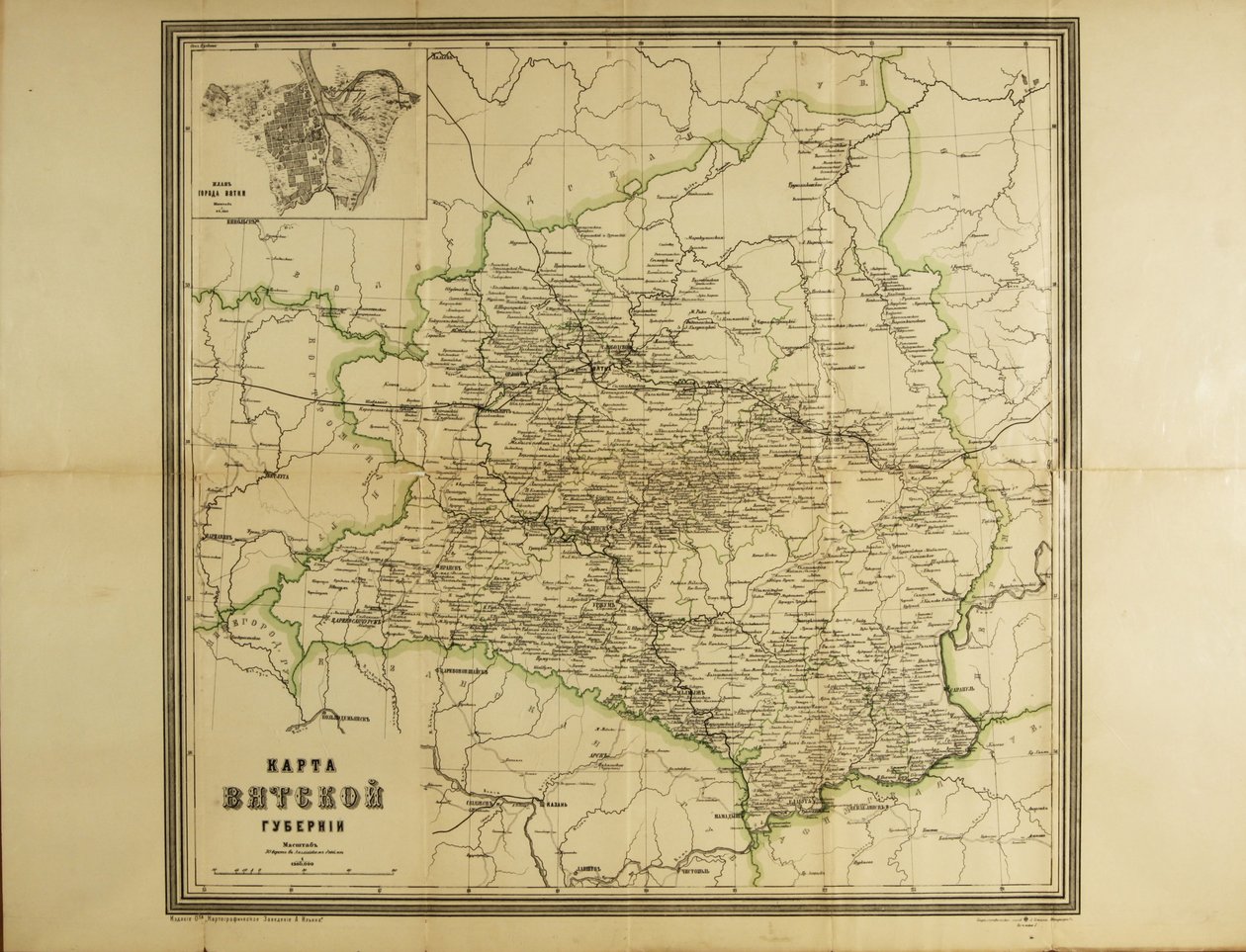 Mapa Vyatka Governorate, c. 1914 od Unbekannt