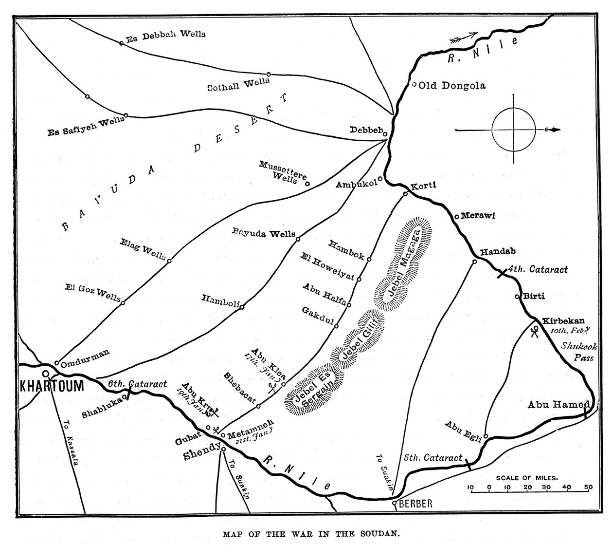Mapa války v Súdanu, konec 19. století, 1900 od Unbekannt