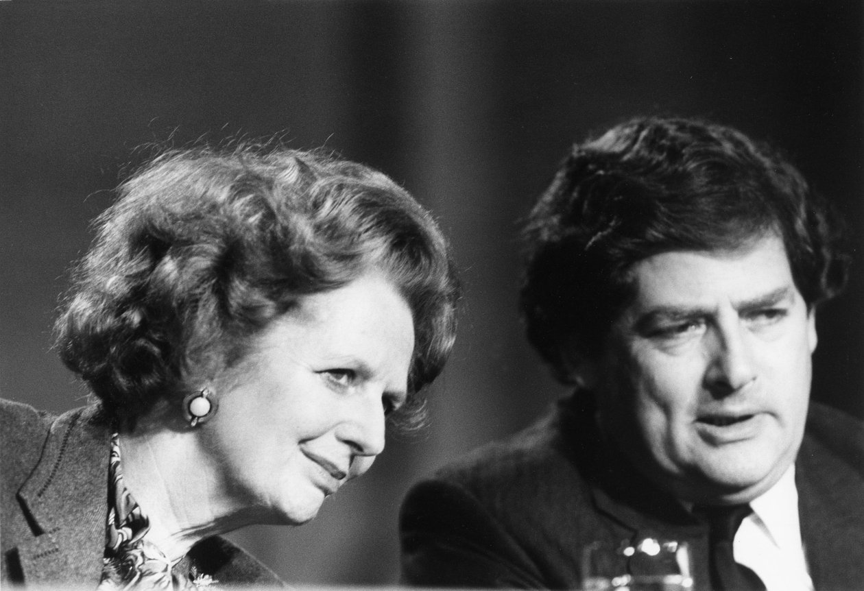 Margaret Thatcherová a Nigel Lawson, britští politici, c 1980 od Unbekannt