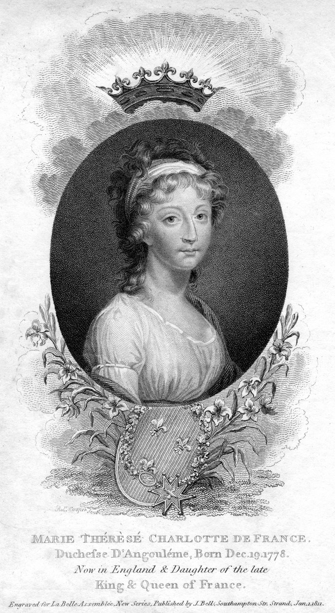 Marie-Therese-Charlotte de Bourbon, vévodkyně z Angouleme a Dauphine z Francie, 1811 od Unbekannt