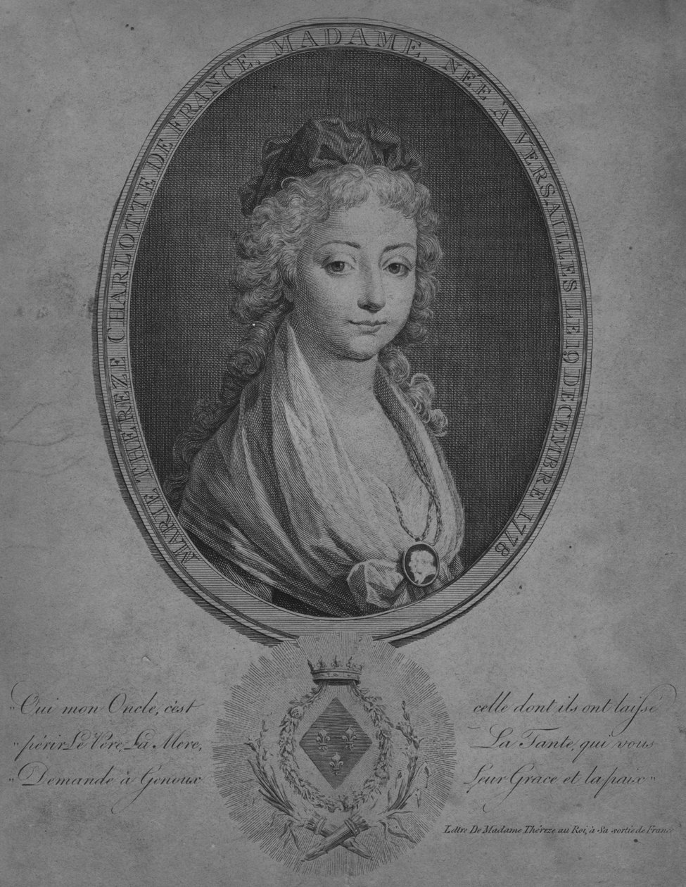 Marie Terezie z Angouleme, vévodkyně de Bourbon, počátek 19. století od Unbekannt