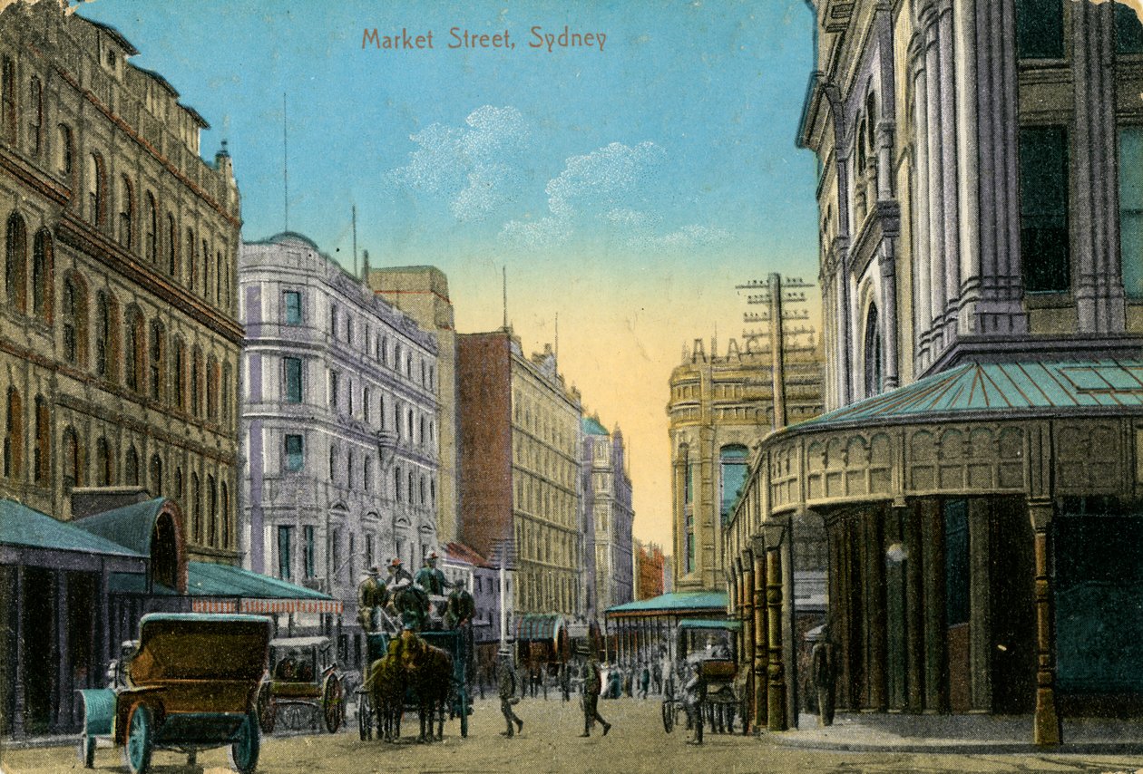 Market Street, Sydney, Nový Jižní Wales, Austrálie, 1900-1919 od Unbekannt