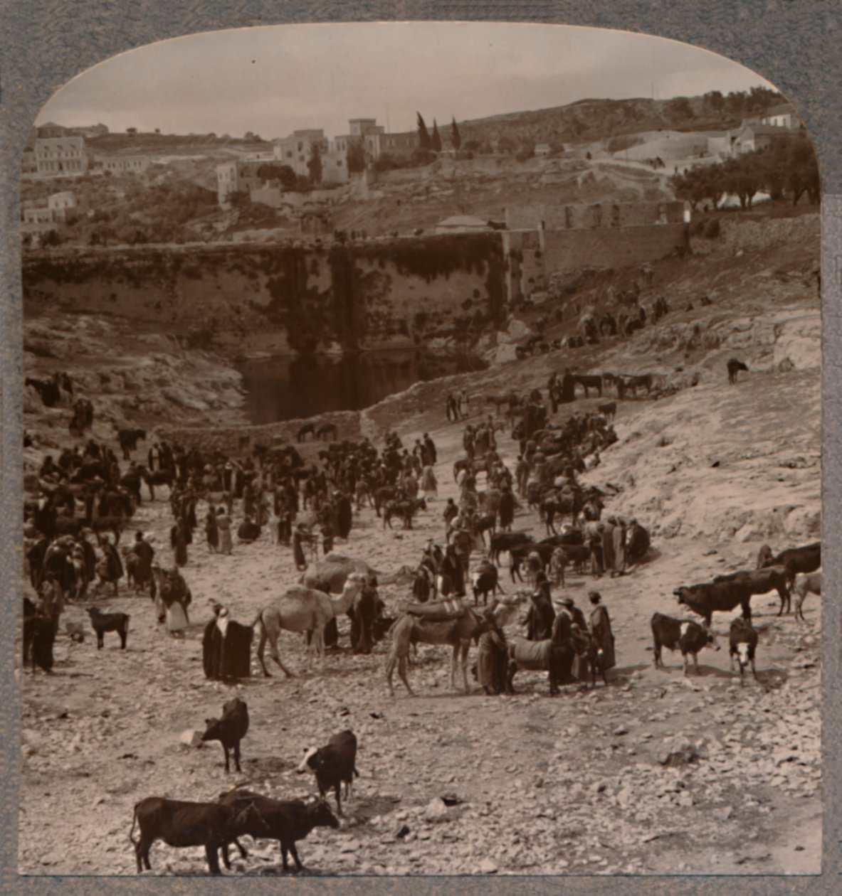 Trhový den v Pool of Gihon, c1900 od Unbekannt