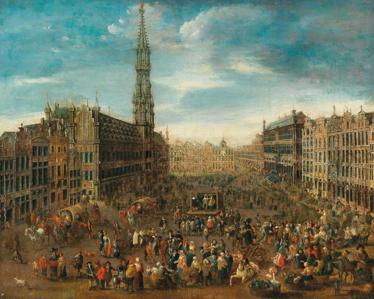 Tržní scéna na náměstí Grand Place v Bruselu, c. 1670. od Unbekannt
