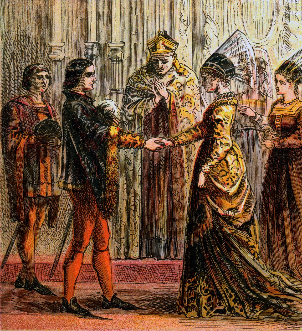 Sňatek Jindřicha V., 1420, c1850 od Unbekannt