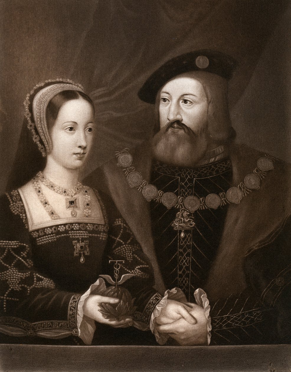 Mary Tudor a Charles Brandon, vévoda ze Suffolku, 1515, 1902 od Unbekannt