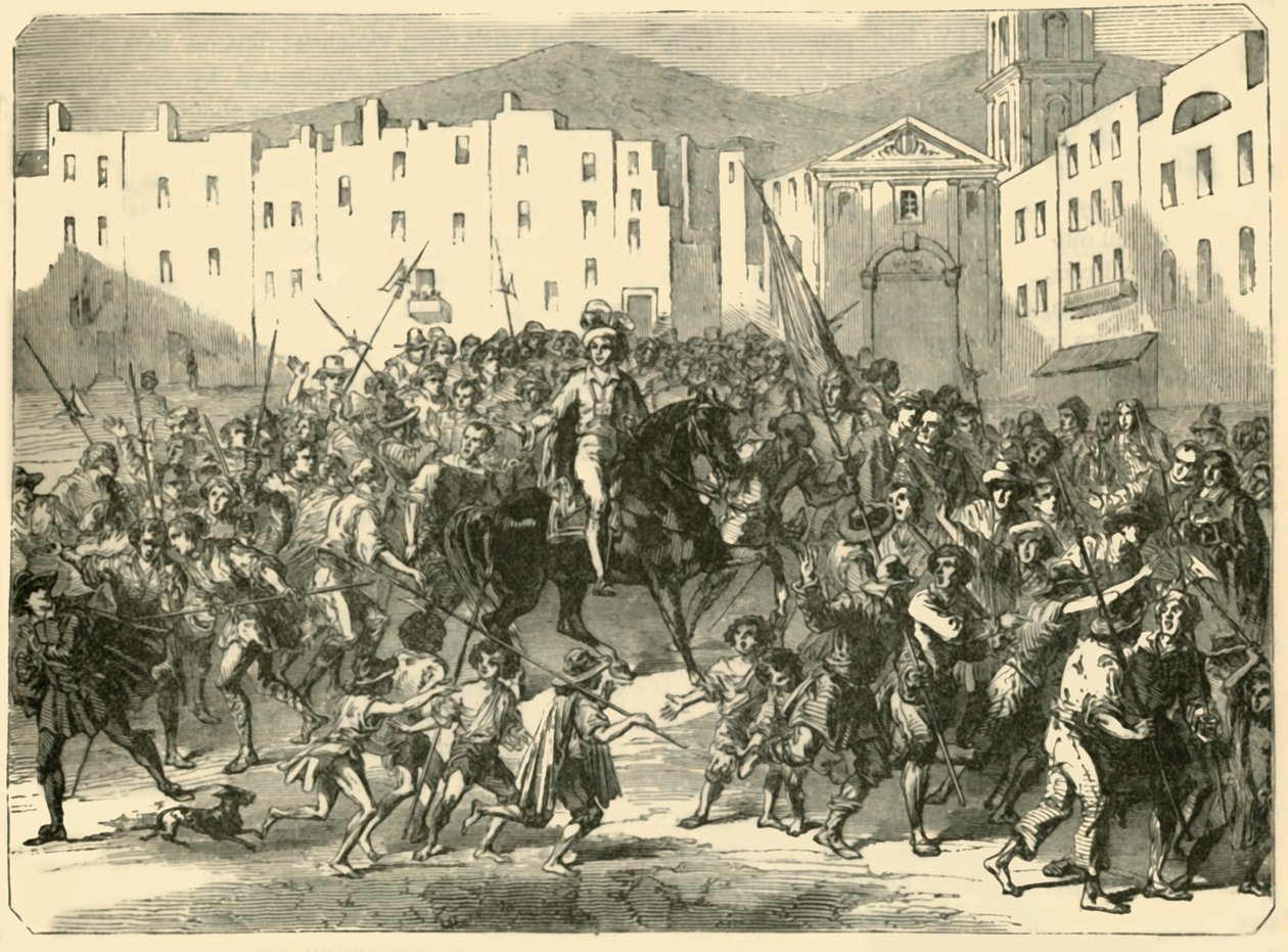 Masaniello Haranguing the Populace of Neapol, 7. července 1647, 1890. od Unbekannt