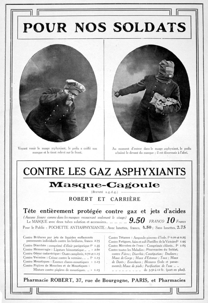 Reklama na plynovou masku, 1915 od Unbekannt