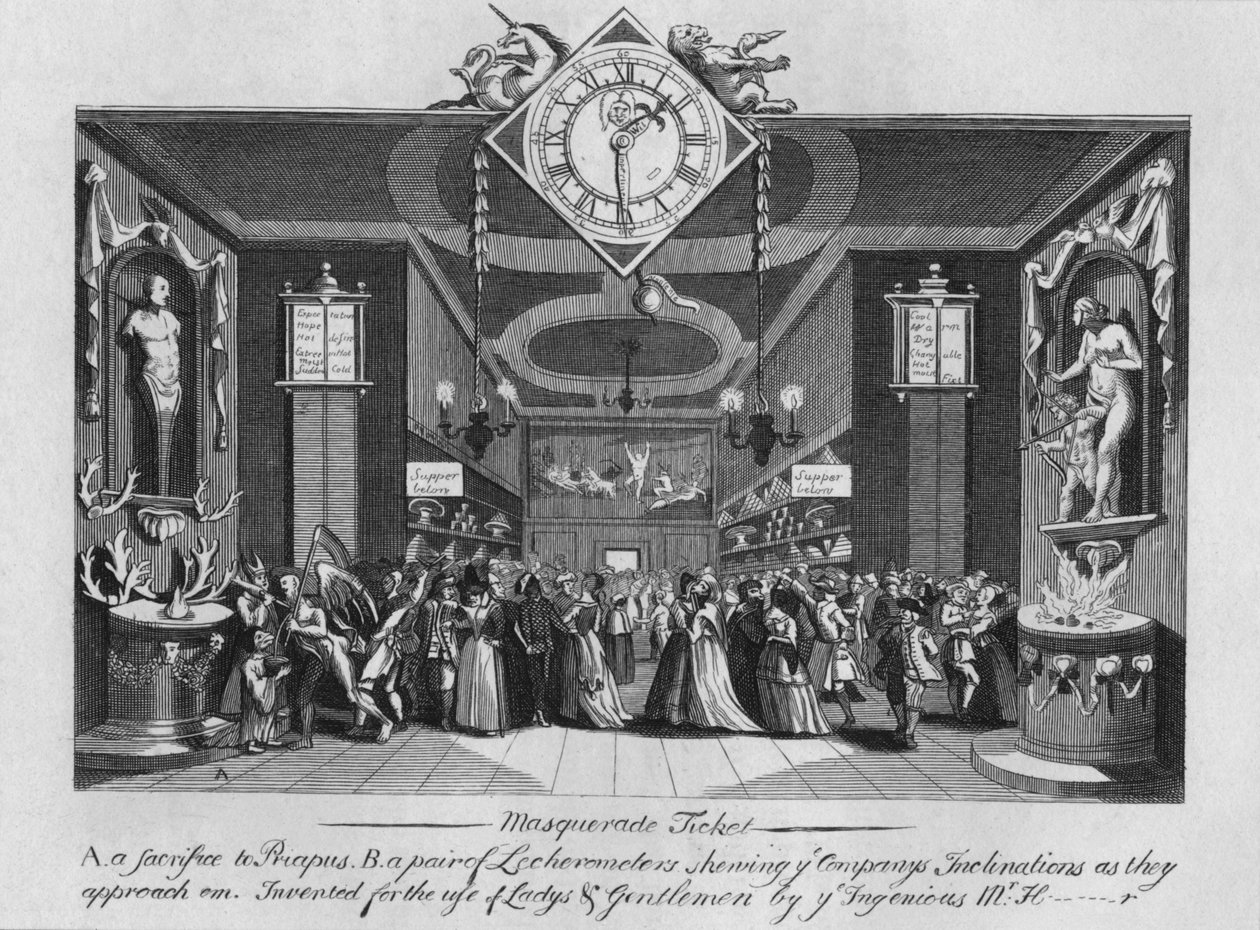 Lístek na maškarní, 1727, 1827. od Unbekannt