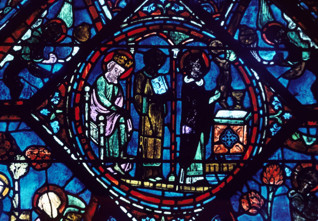 Mše sv. Jiljí, barevné sklo, katedrála v Chartres, Francie, 1194-1260 od Unbekannt