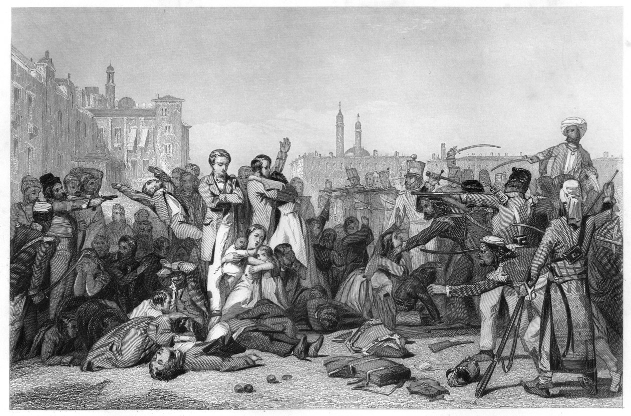 Masakr v Cawnpore, 1857, c1860 od Unbekannt
