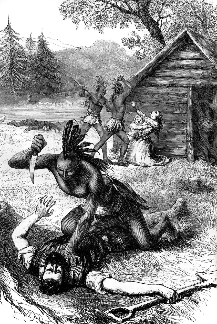 Masakr osadníků původními Američany, 17. století, 1880 od Unbekannt