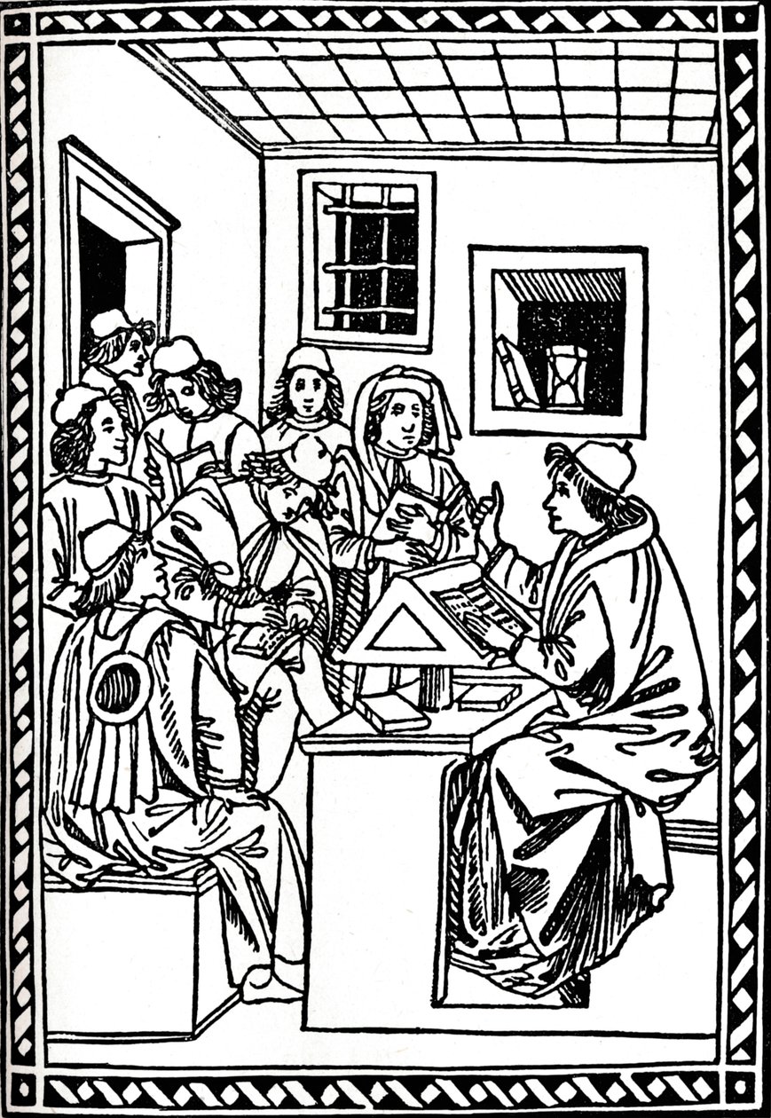 Mistr se svými studenty. Christoforo Landino, 1492, 1917 od Unbekannt