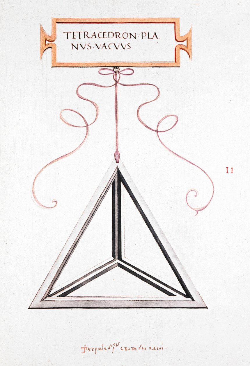 Matematické kresby Da VinciÕs Tetrahedron od Unbekannt