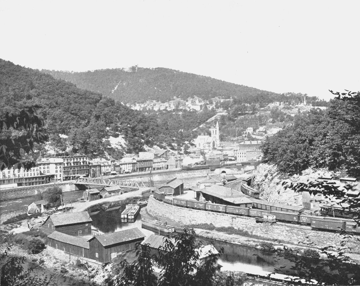 Mauch Chunk, Pennsylvania, ukazuje Mount Pisgah, USA, c1900. od Unbekannt