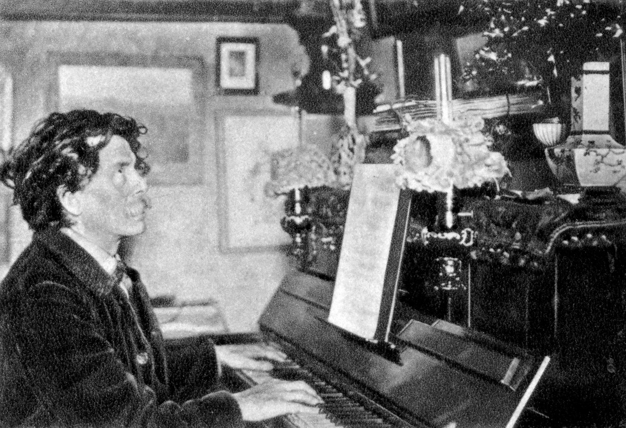 Maurice Rollinat, francouzský básník, hra na klavír, 1902 od Unbekannt