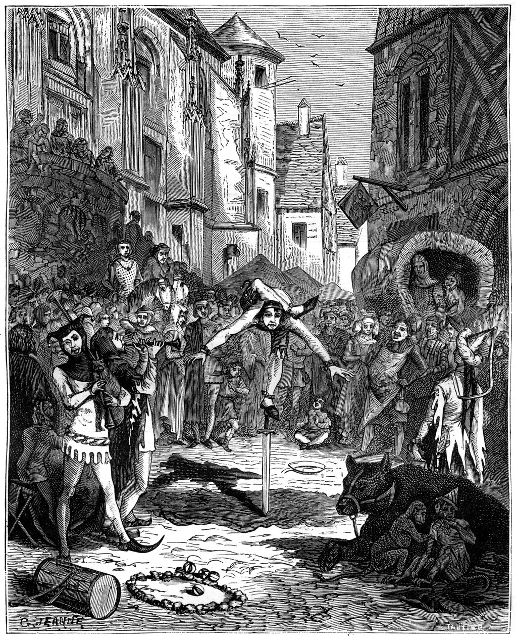 Středověký akrobat a pouliční zábava, 1882-1884 od Unbekannt