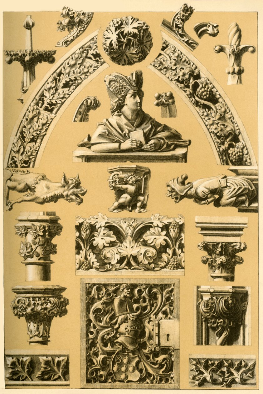 Středověký architektonický ornament a sochařství, 1898. od Unbekannt