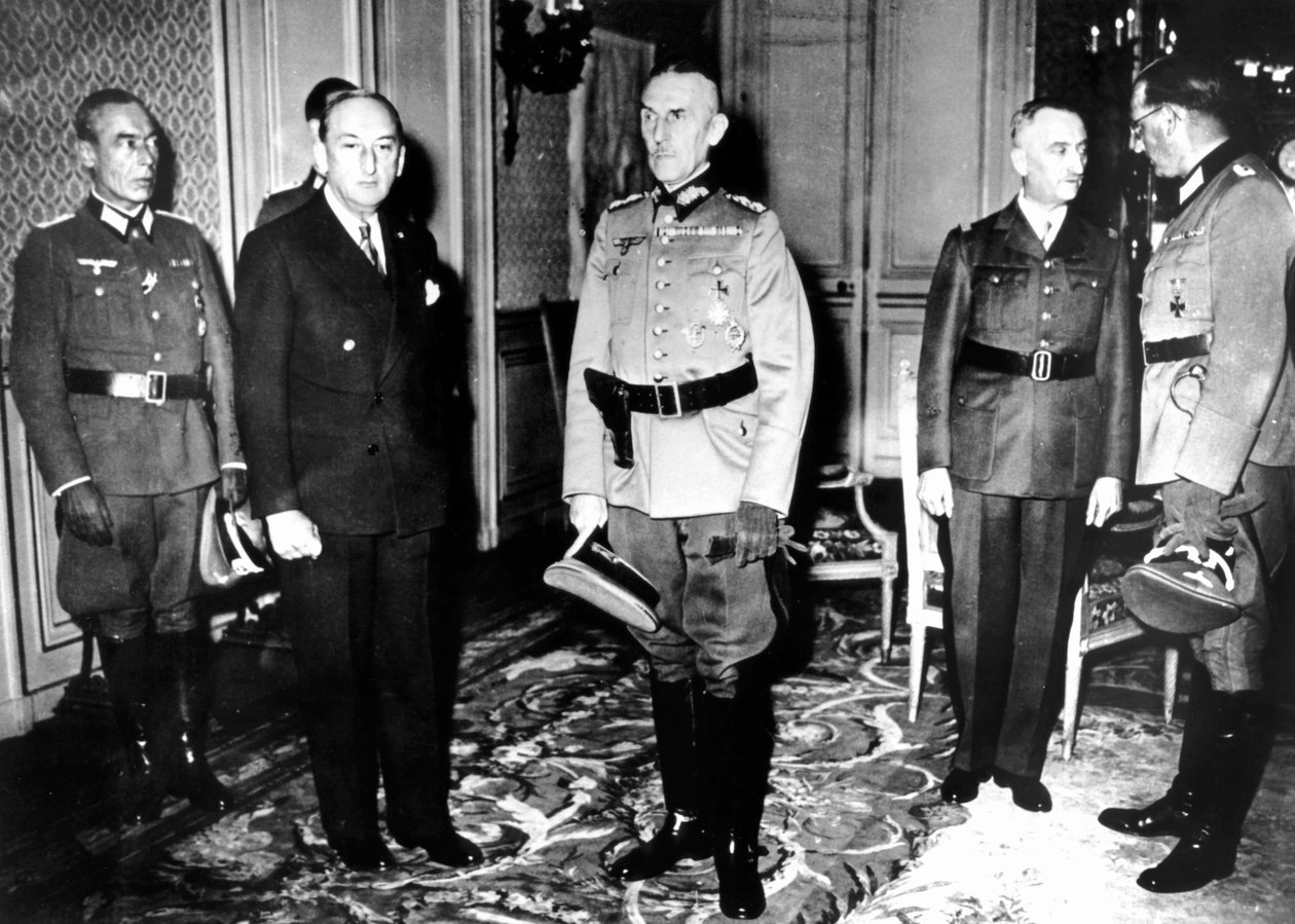 Setkání mezi německými důstojníky a francouzskými vládními úředníky Vichy, Francie, 1940-1944 od Unbekannt