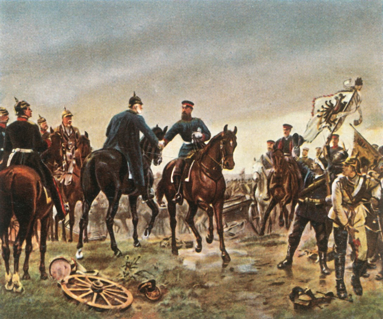 Setkání krále Wilhelma I. a korunního prince Friedricha Wilhelma v...Königgrätz, 3. července 1866, 1936. od Unbekannt