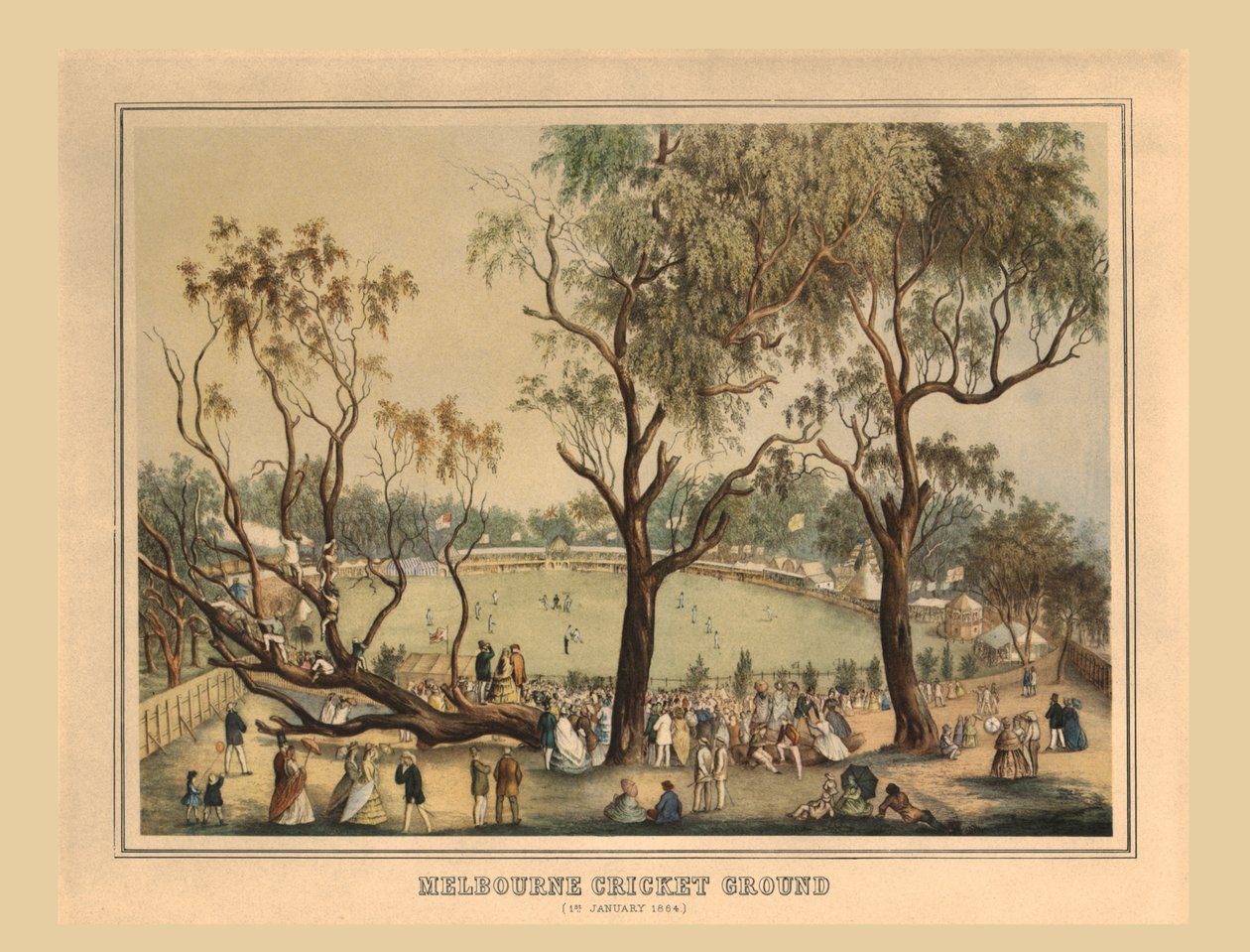 Kriketové hřiště v Melbourne, 1. ledna 1864. od Unbekannt