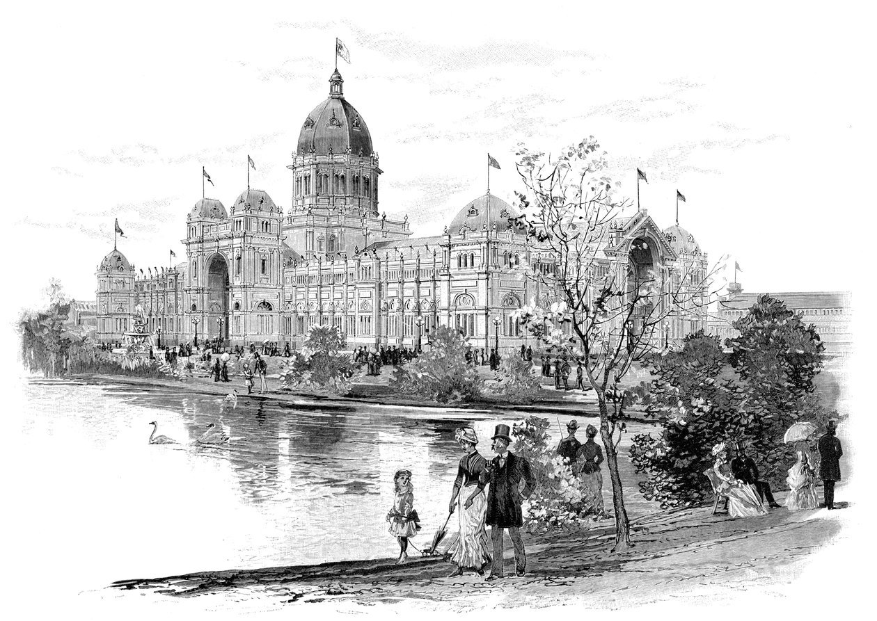 Výstavní budova v Melbourne, Victoria, Austrálie, 1886 od Unbekannt