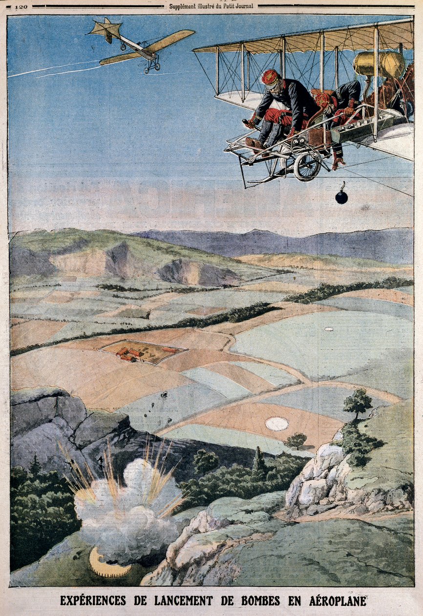Členové francouzského leteckého sboru na nácviku bomb v Chalons, 1912 od Unbekannt