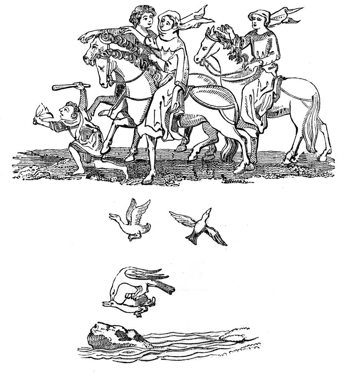 Muži a ženy v aktu Hawkinga, 14. století, 1833 od Unbekannt