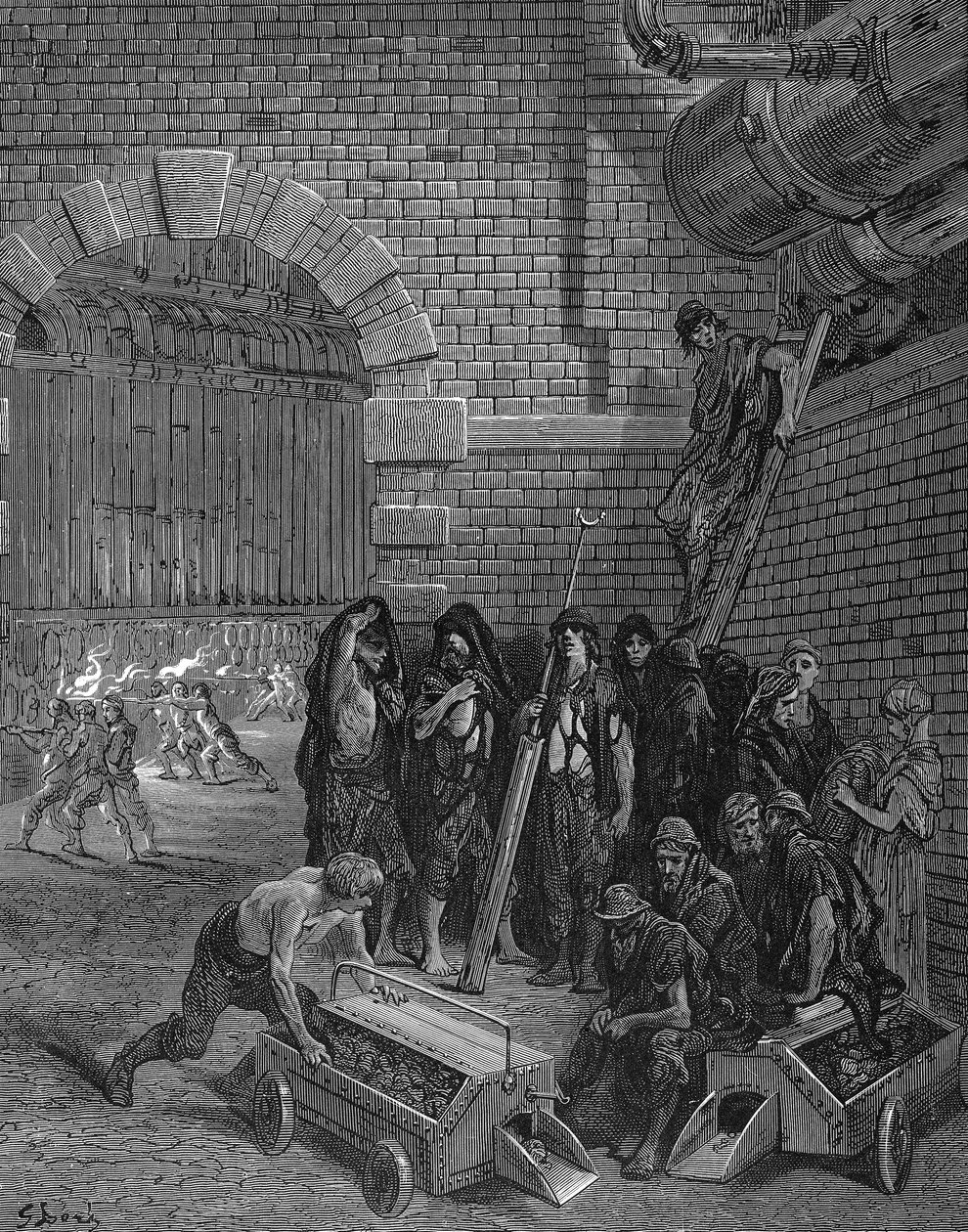 Muži, kteří si odpočinou od nabíjení retort, Lambeth Gasworks, 1872 od Unbekannt