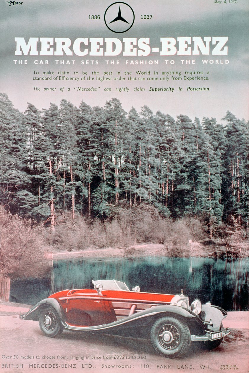 Reklama na vůz Mercedes-Benz, 1937 od Unbekannt