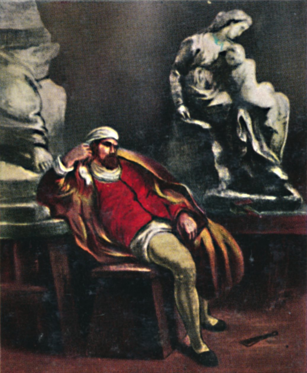 Michelangelo 1475-1564. - Gemälde von Delacroix, 1934. od Unbekannt