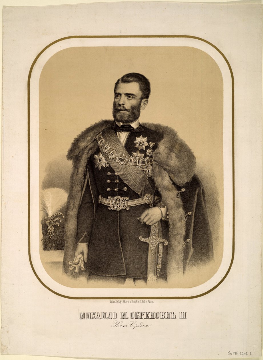 Mihailo Obrenovic III 1823-1868, princ srbský, cca 1860 od Unbekannt