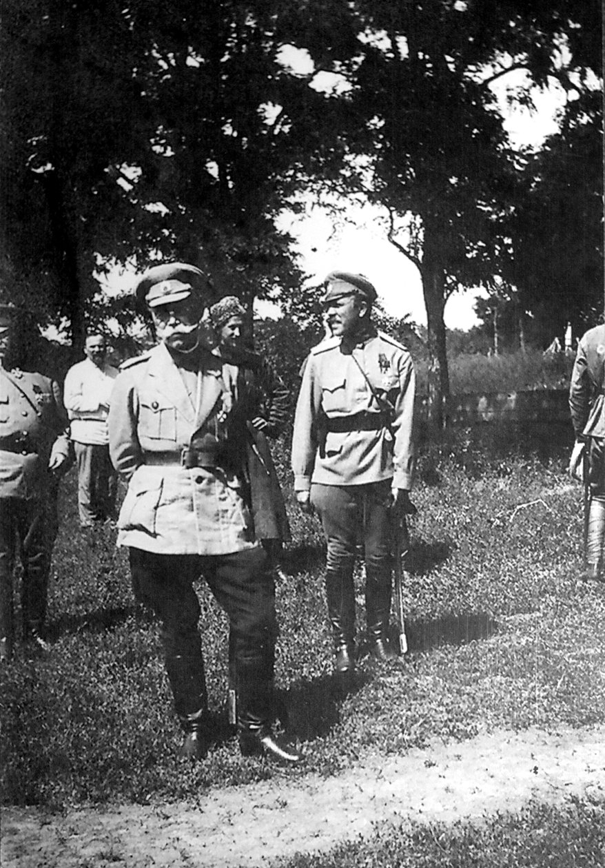 Michail Aleksejev, vrchní velitel dobrovolnické armády, poblíž Jekatěrinodaru, Rusko, 1918 od Unbekannt