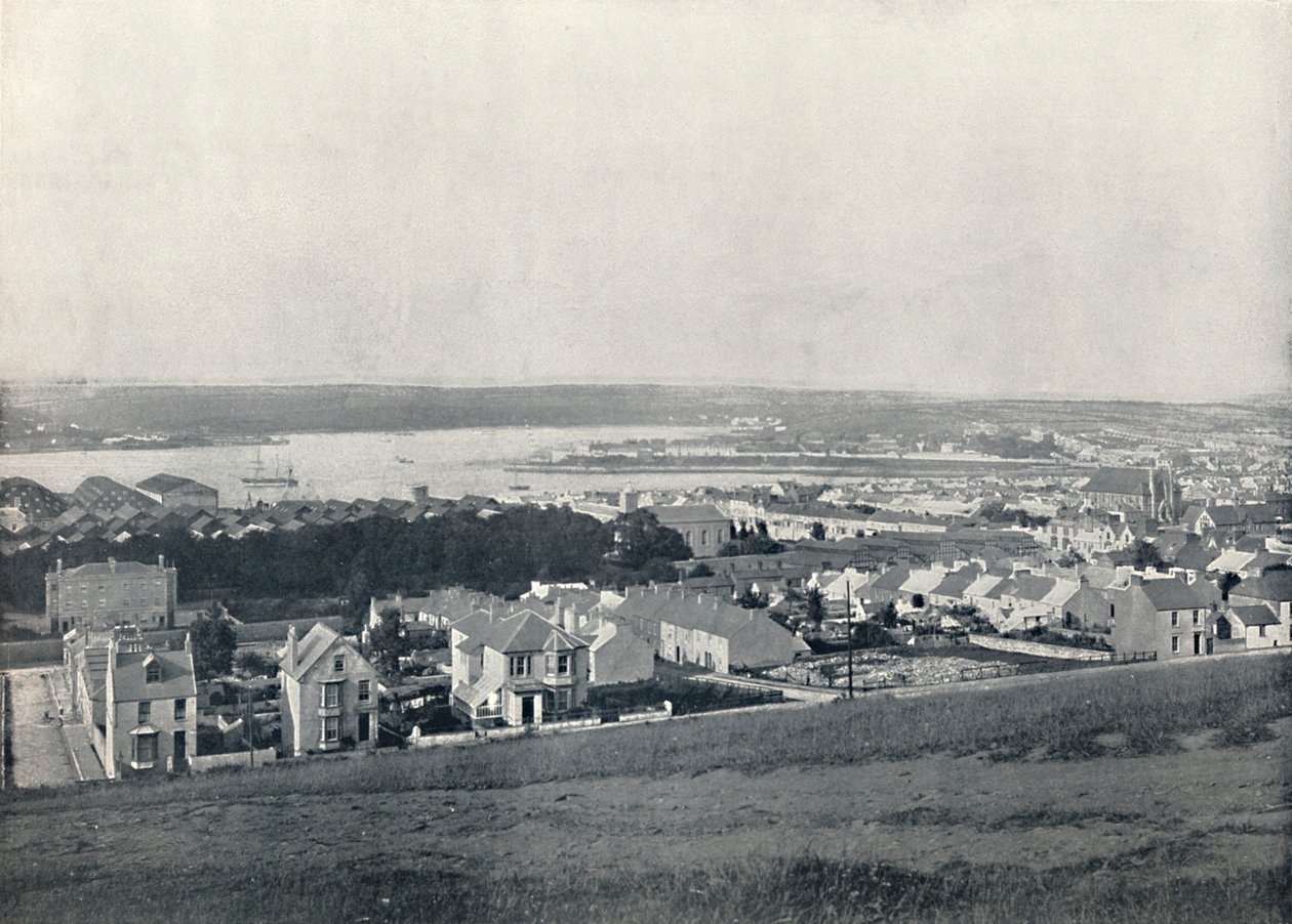 Milford Haven - Celkový pohled na město a přístav, 1895 od Unbekannt