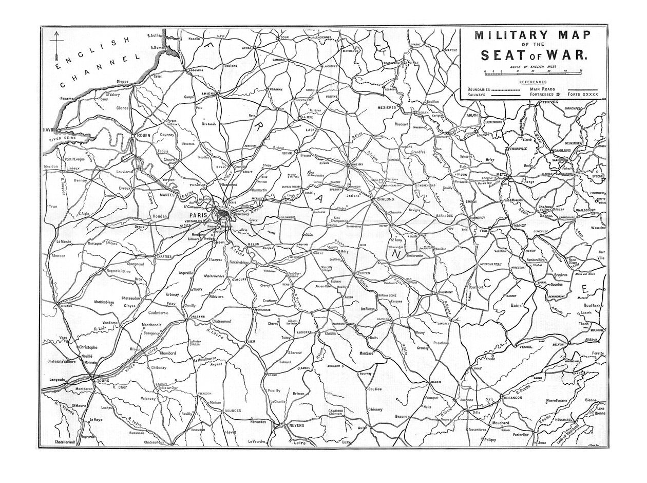 Vojenská mapa sídla války, 1870 od Unbekannt