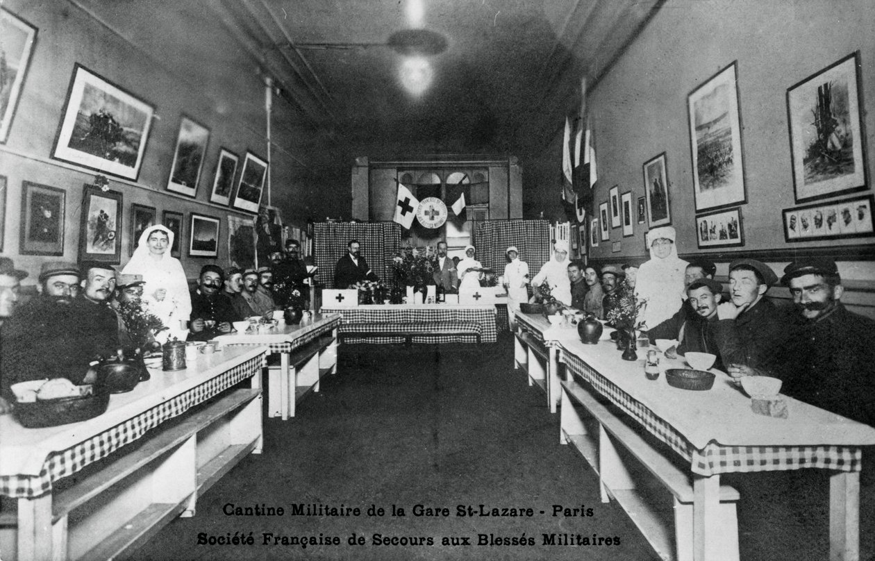 Vojenská jídelna, Gare St Lazare, Paříž, první světová válka, 1914-1918 od Unbekannt