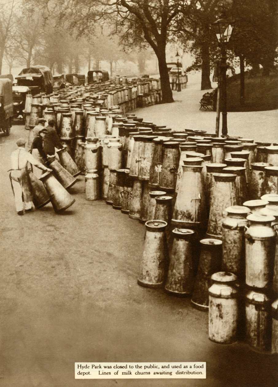 Mléko v Hyde Parku během generální stávky, Londýn, 1926, 1935. od Unbekannt