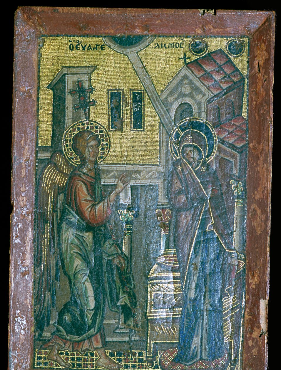 Miniaturní byzantská mozaika Zvěstování, 14. století od Unbekannt