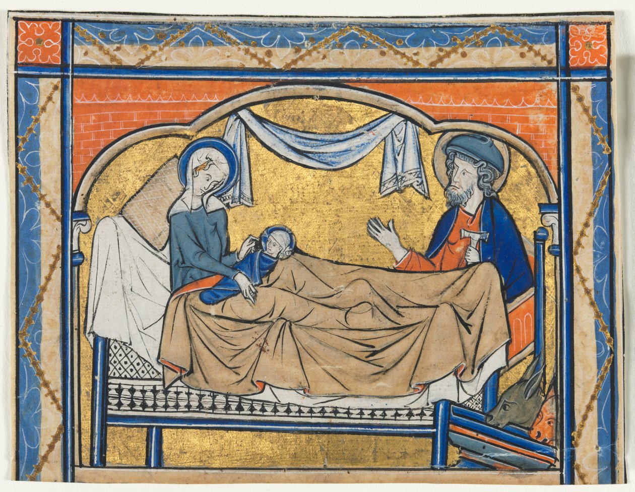 Miniatura vyříznutá z žaltáře: Narození Páně, c. 1270. od Unbekannt