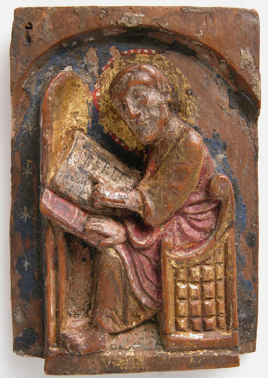 Miniaturní reliéf svatého Lukáše u jeho psacího stolu, 1200-1225. od Unbekannt