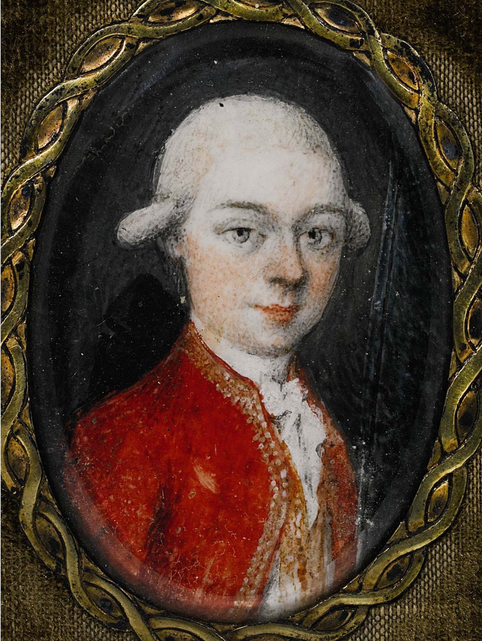 Miniaturní portrét Wolfganga Amadea Mozarta 1756-1791, 1777 od Unbekannt
