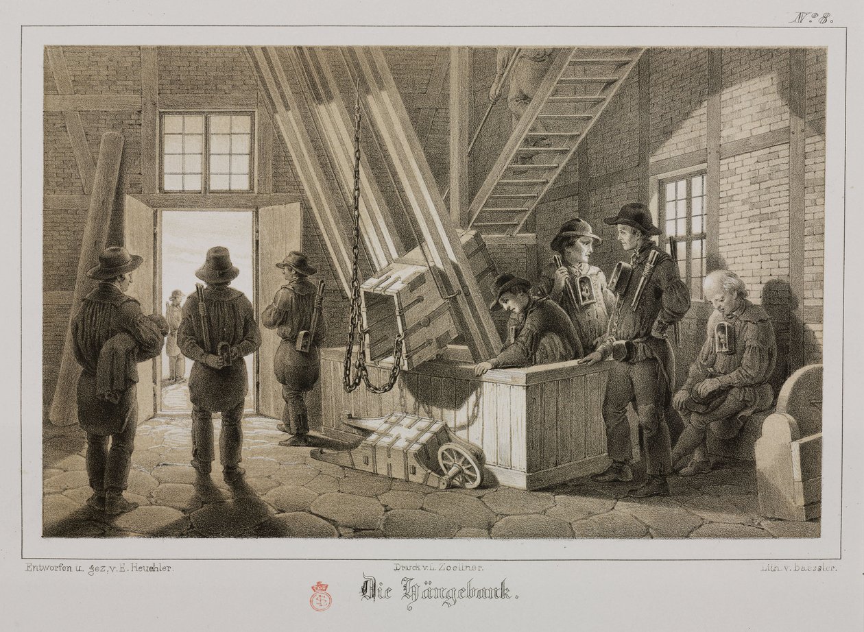 Těžba, kovové rudy Důl dolu, Německo, c 1851 od Unbekannt