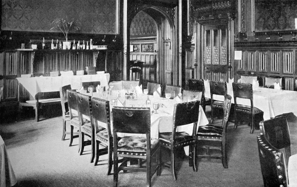 Ministrův stůl, jídelna Dolní sněmovny, Westminsterský palác, Londýn, c1905 od Unbekannt