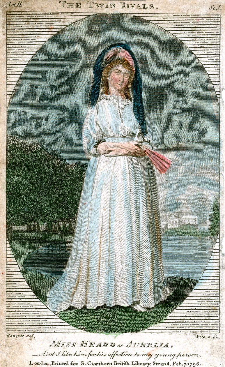 Slečna Heard jako Aurelia, 1796 od Unbekannt