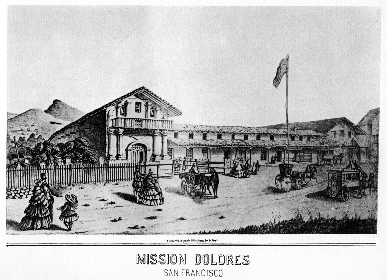 Mission Dolores, San Francisco, Kalifornie, 19. století 1937 od Unbekannt