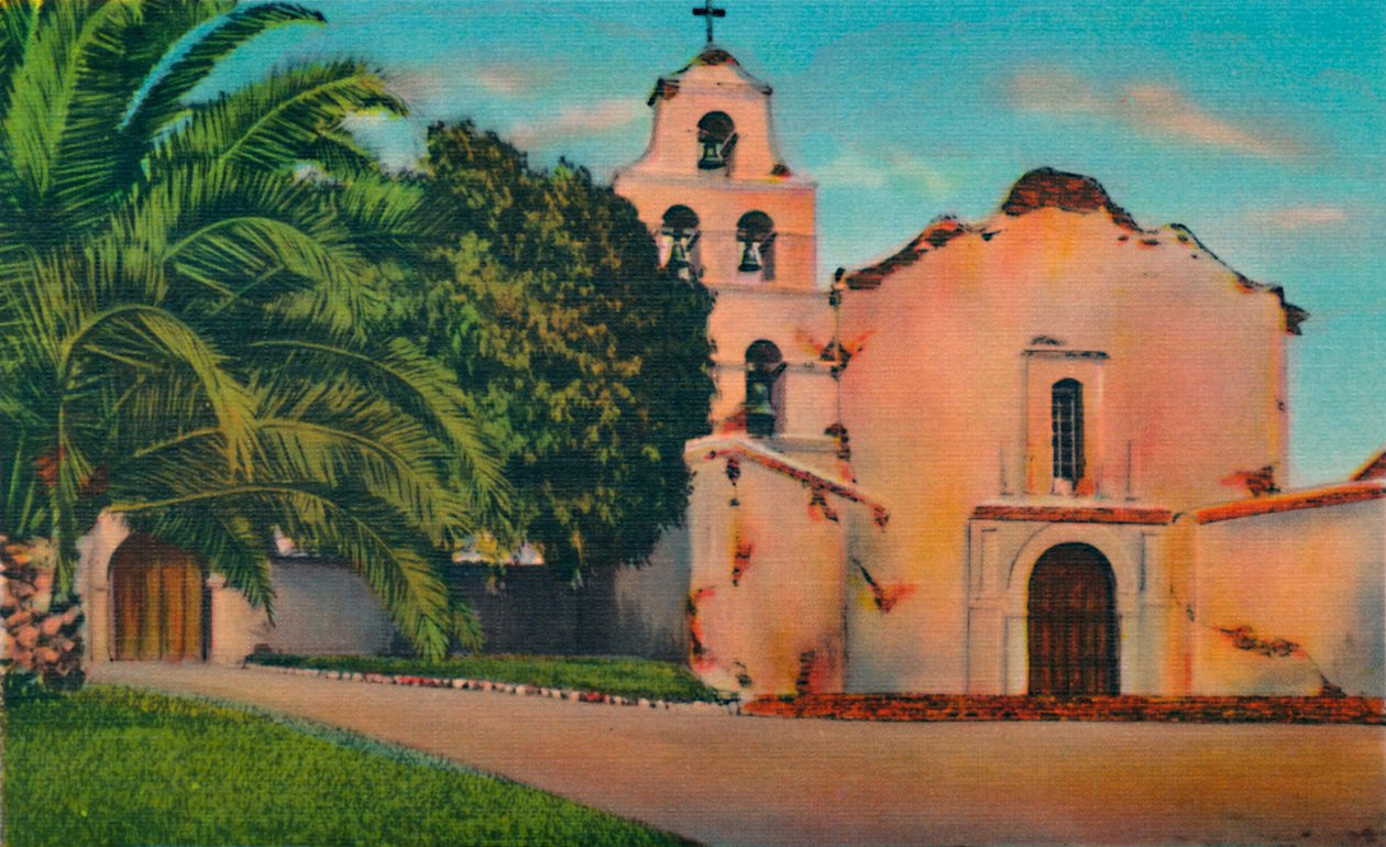 Mise San Diego De Alcala. Společnost byla založena 1769, Kalifornie, c1941 od Unbekannt