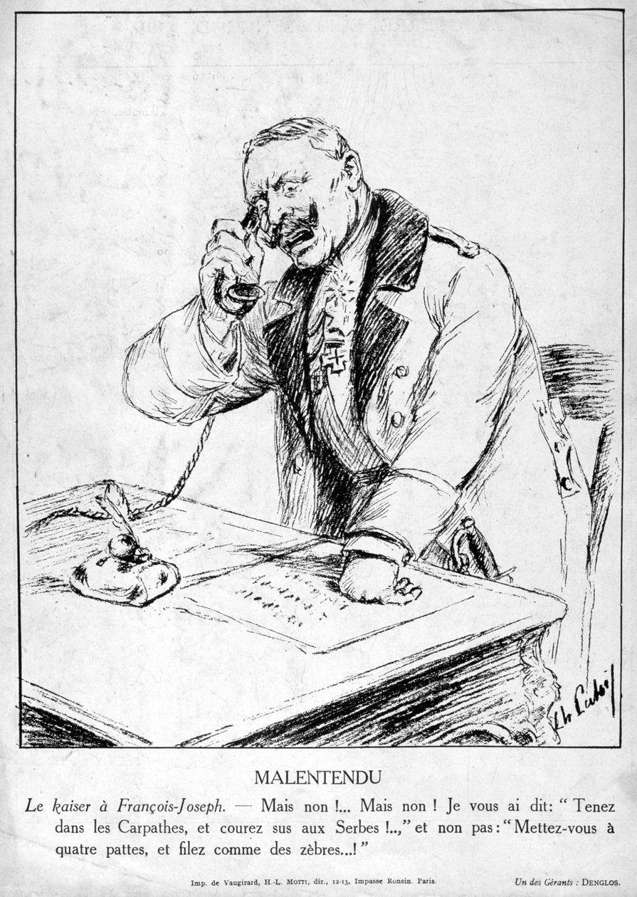 Nedorozumění, karikatury Guillauma II z Německa, 1915 od Unbekannt