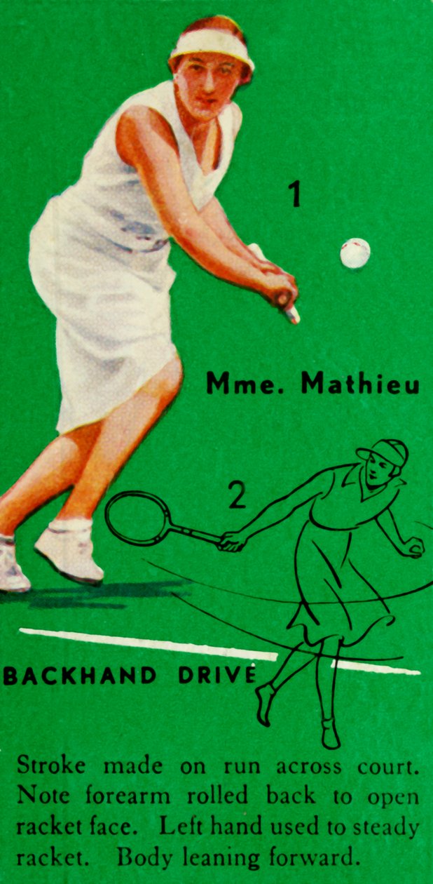 Paní Mathieu - Backhand Drive, c1935. od Unbekannt