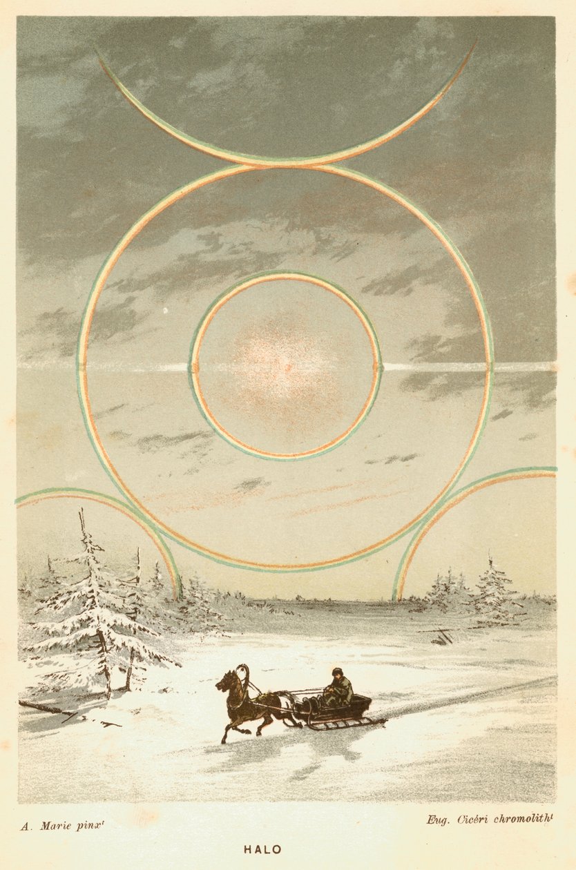 Mock Sun s sunbows a halo, pozorované od polárního kruhu, 1873 od Unbekannt