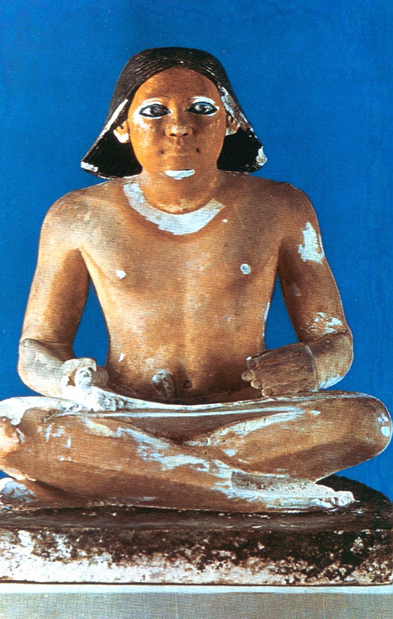 Model sedícího písaře, starověký Egypťan, 5. dynastie, 2498-2345 př.n.l. od Unbekannt